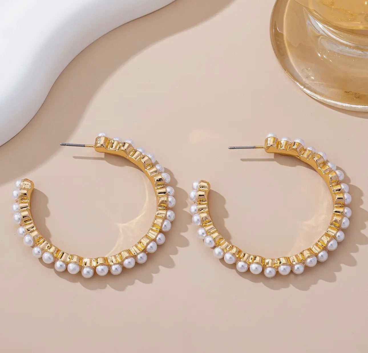 Pearl Hoop Earrings