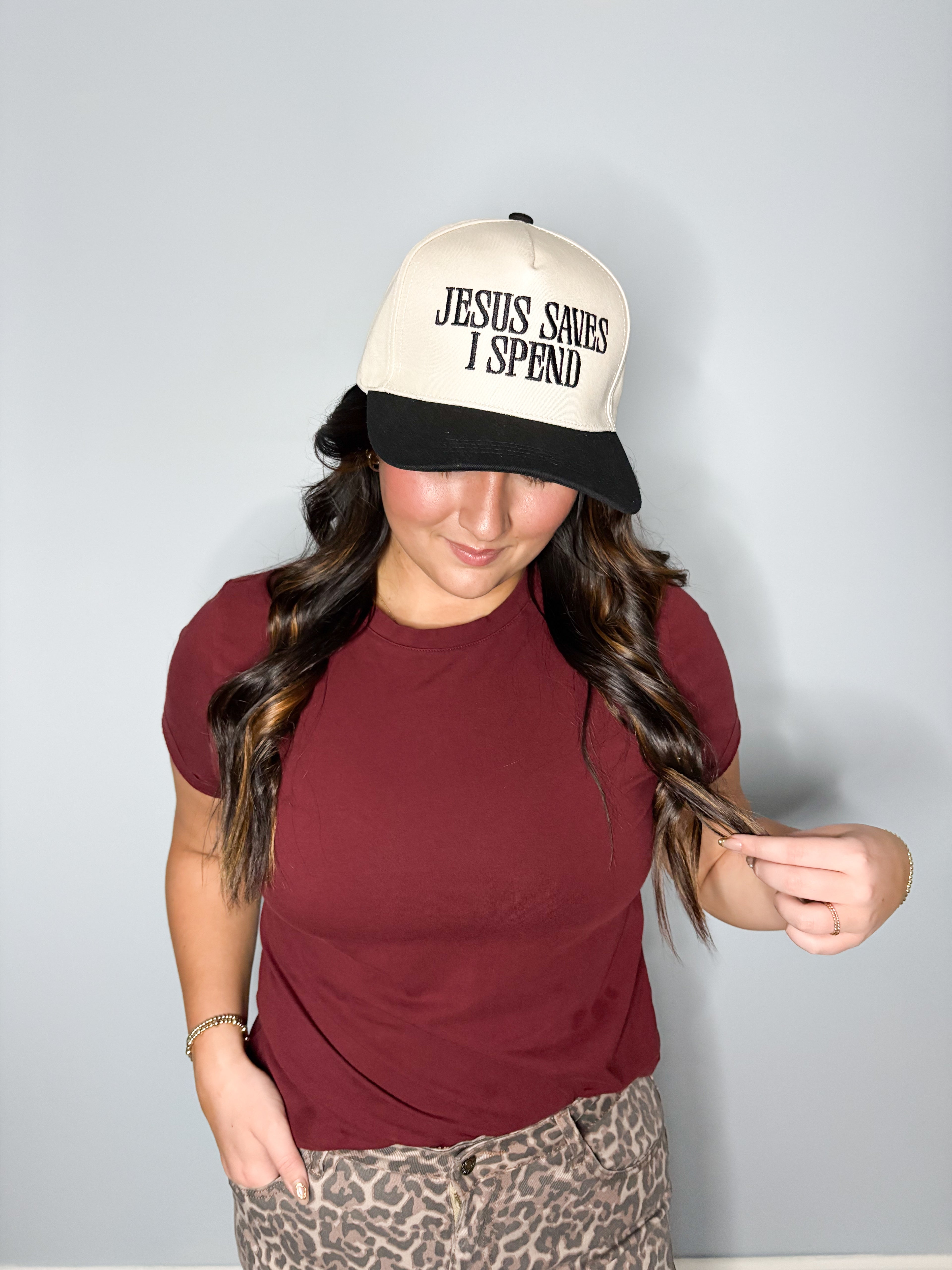 Jesus Saves I Spend Hat
