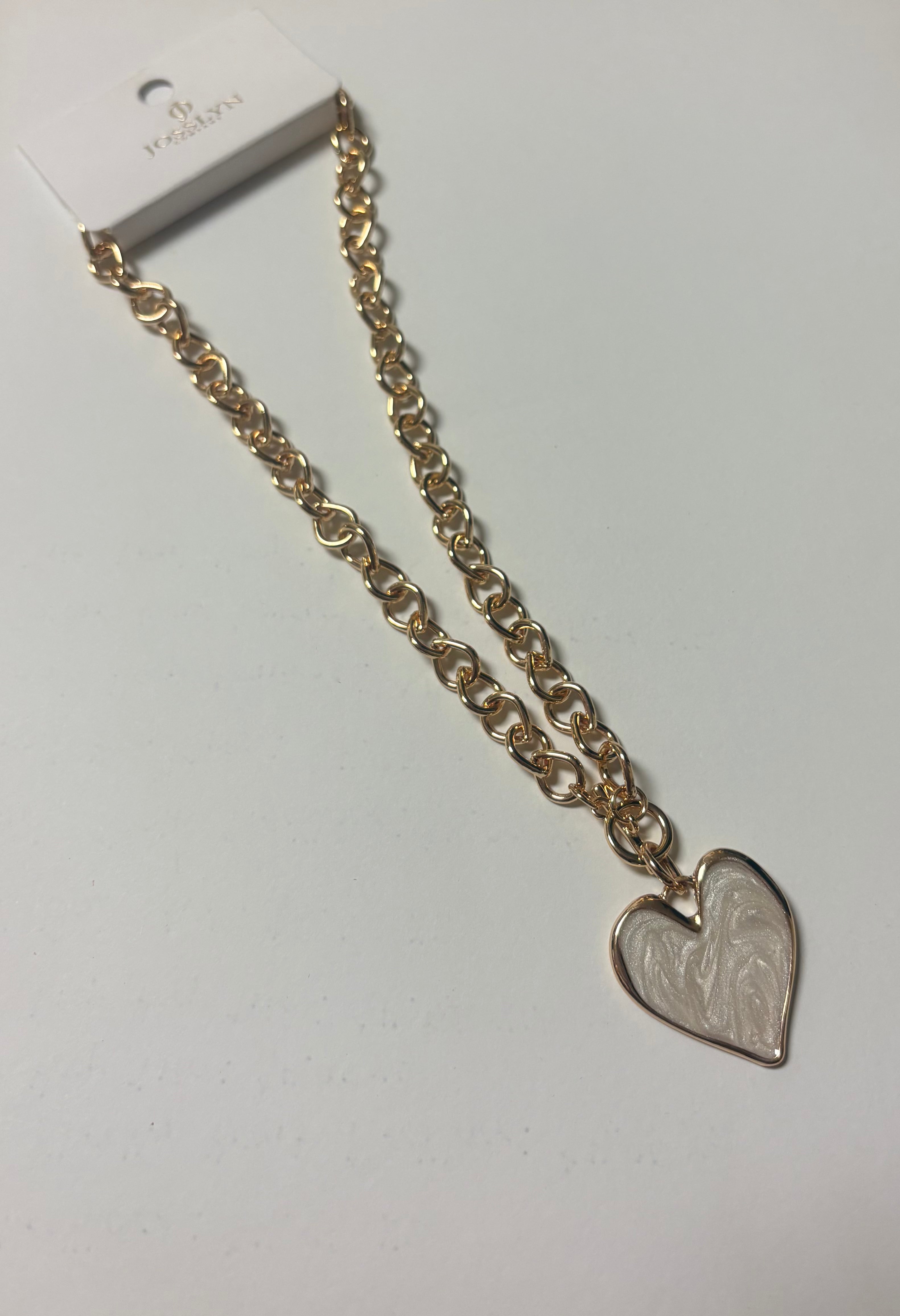 White Heart Necklace